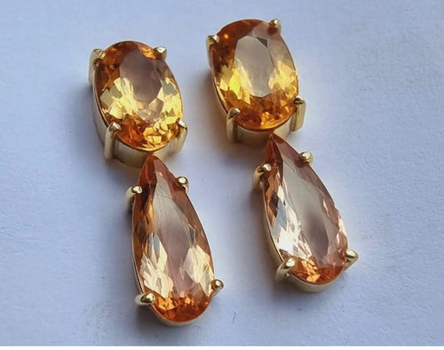 Imperial topaz drop earrings in an 18k gold setting