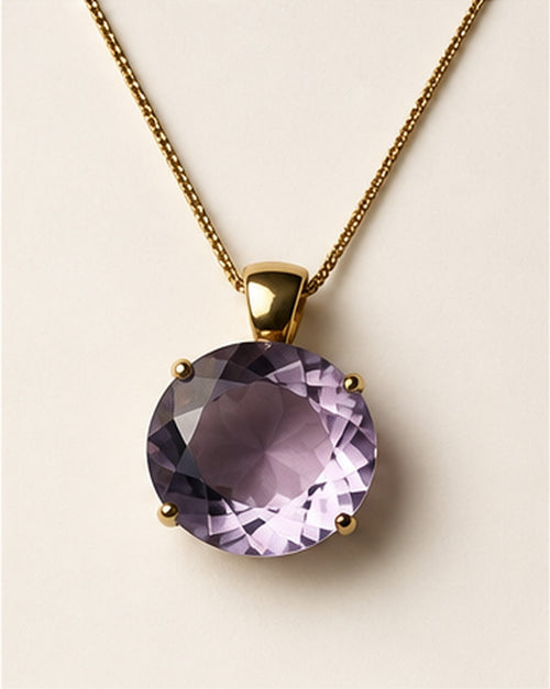 Yurua faceted amethyst pendant necklace